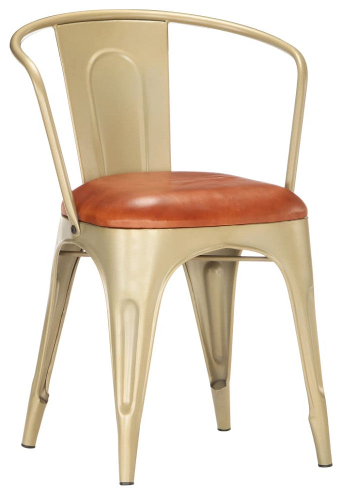 vidaXL Dining Chairs 6 pcs Brown Real Leather