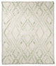 White and Green Diamond 50x60 Coral Fleece Blanket