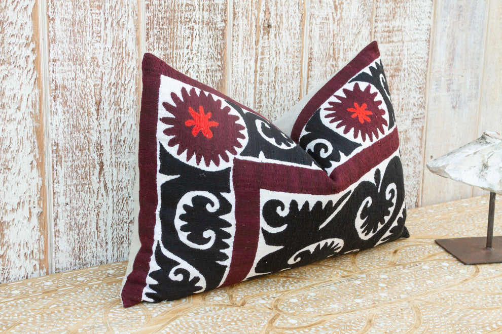 Rozi Bukhara Suzani Lumbar Pillow
