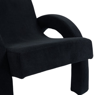 Corduroy Fabric Upholstered Accent Chair, Black