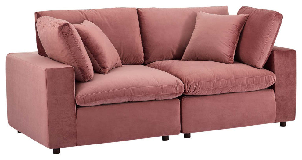 Commix Down Filled Overstuffed Performance Velvet Loveseat