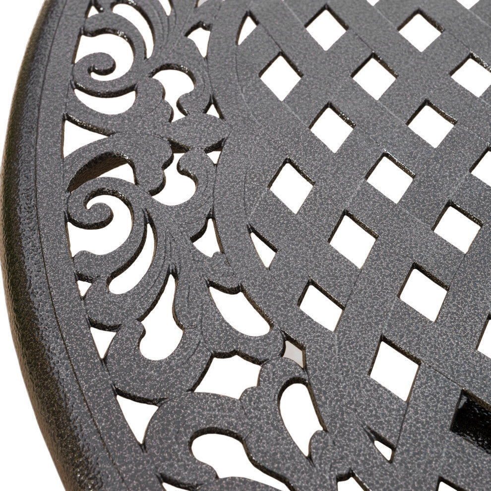 David Outdoor Aluminum 5-Piece Dining Set With Round Table