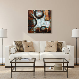 "Revolutions" Abstract Mixed Media Iron Hand Painted Dimensional Wall Art