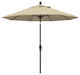 9' Bronze Collar Tilt Lift Fiberglass Rib Aluminum Umbrella, Sunbrella, Antique Beige