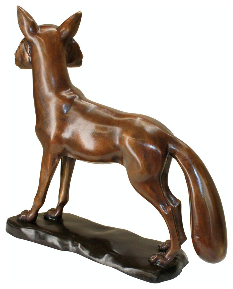 Wary Standing Fox Garden Statue