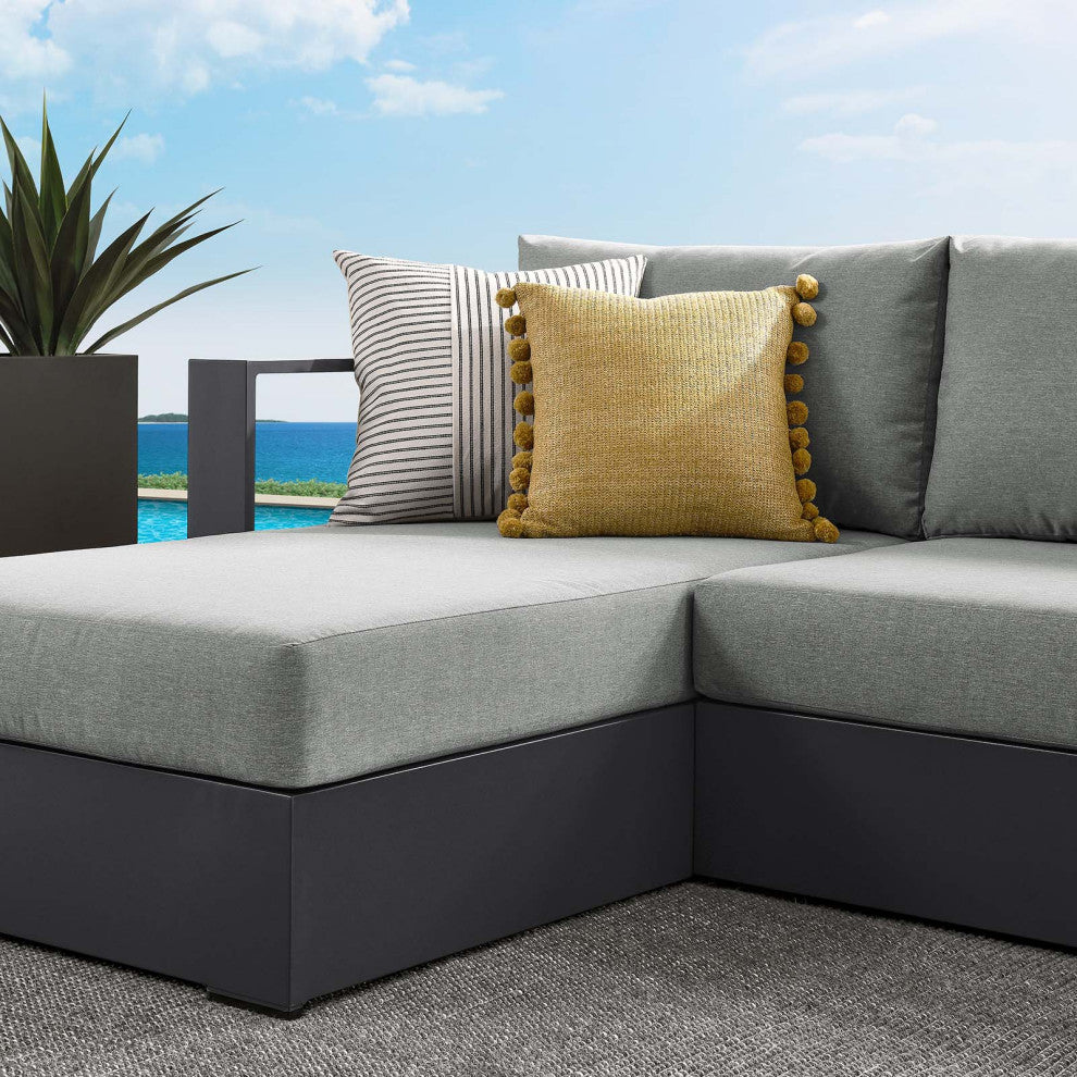 Tahoe Outdoor Patio Powder-Coated Aluminum 2-Piece Left-Facing Chaise Sectional