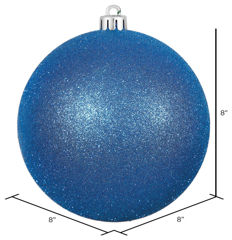 Vickerman N592002Dg 8" Blue Glitter Ball Ornament