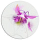 Purple Aquilegia Watercolor Sketch, Flower Disc Metal Wall Art, 23"