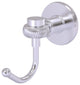 Continental Robe Hook With Twist Accents, Satin Chrome