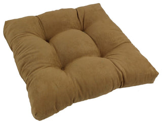 19" Squared Microsuede Tufted Dining Chair Cushion, Camel