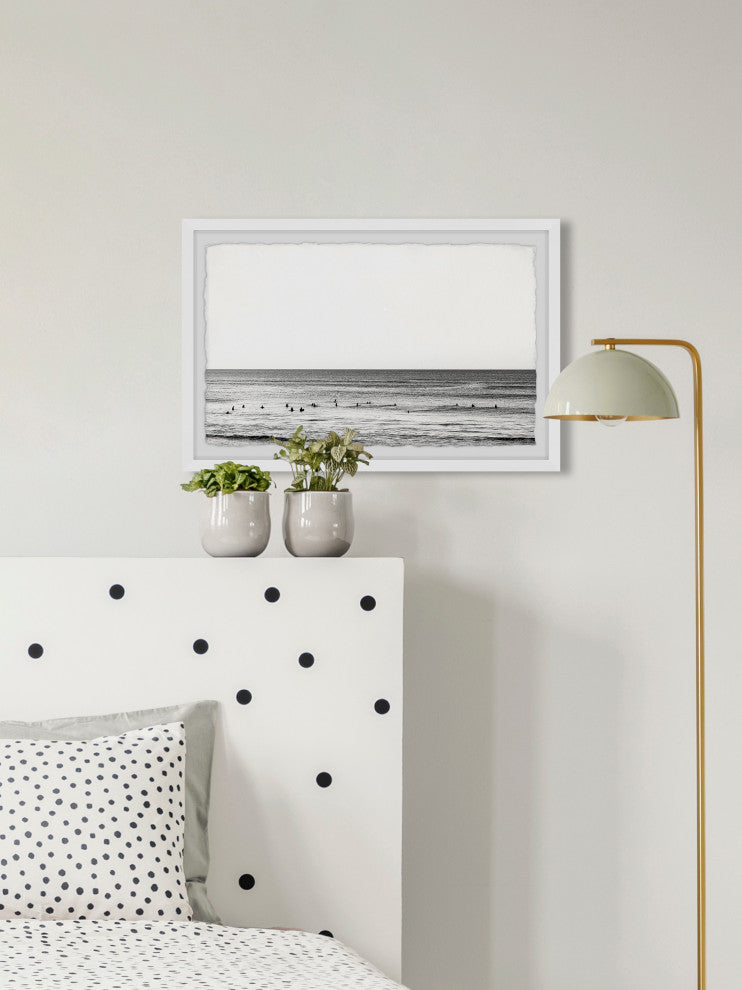"Jumping Into the Waves" Framed Painting Print, 24x16