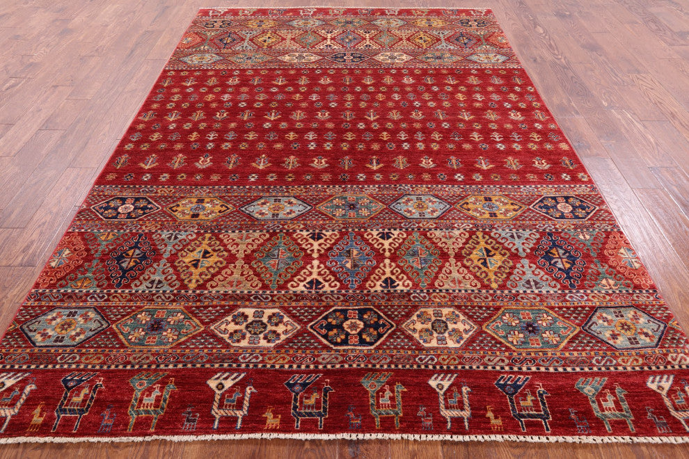6' 7" X 9' 9" Tribal Persian Gabbeh Handmade Rug Q5359