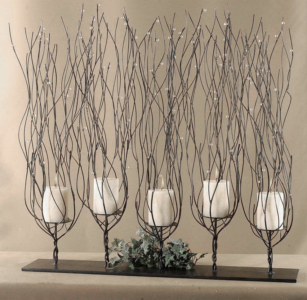 Uttermost - 20605 - Candleholder - Fedora - Dark Brown