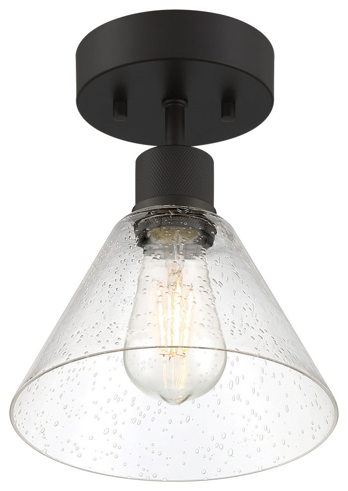 Access Lighting 63146LEDDLP/SDG Port Nine 8"W LED Semi-Flush - Matte Black