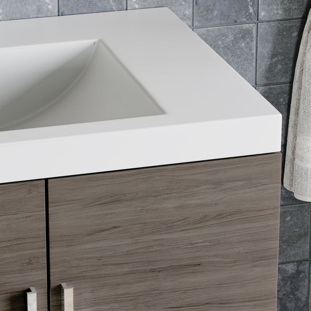 The Latitude Bathroom Vanity, Gray, 68", Double Sink, Freestanding