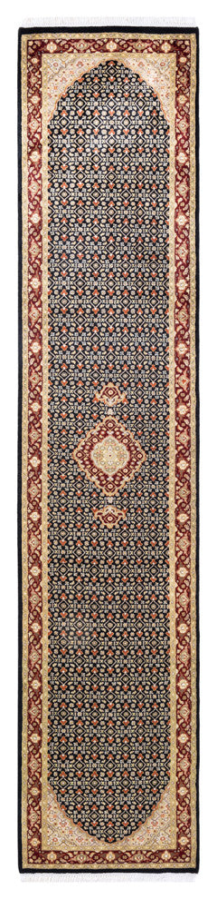 Mogul, One-of-a-Kind Hand-Knotted Area Rug Black, 2' 7" x 12' 2"