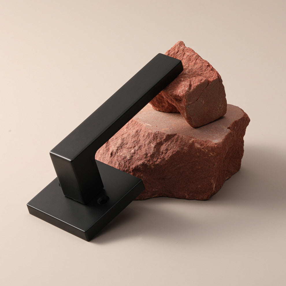 Modern Heavy Duty Designer Interior Door Lever - Allen Collection, Matte Black, Privacy Right Hand