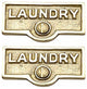 2 Switch Plate Tags LAUNDRY Name Signs Labels Lacquered Brass |