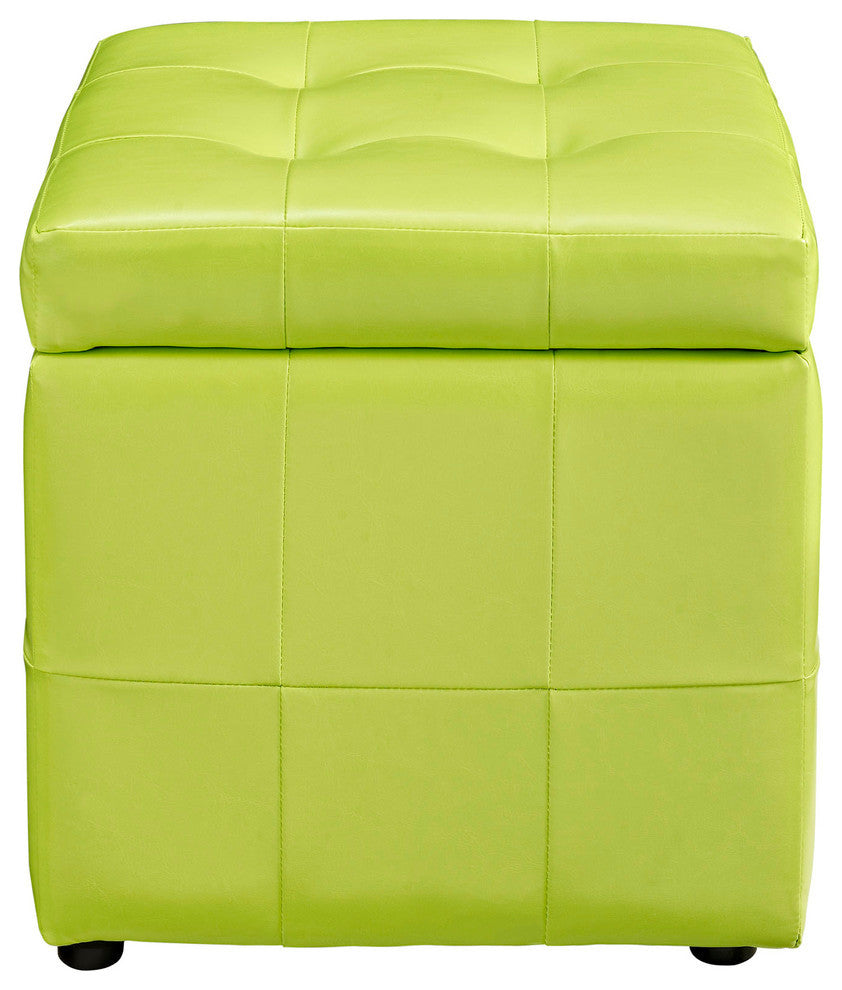 Modern Contemporary Living Room Storage Ottoman Light Green