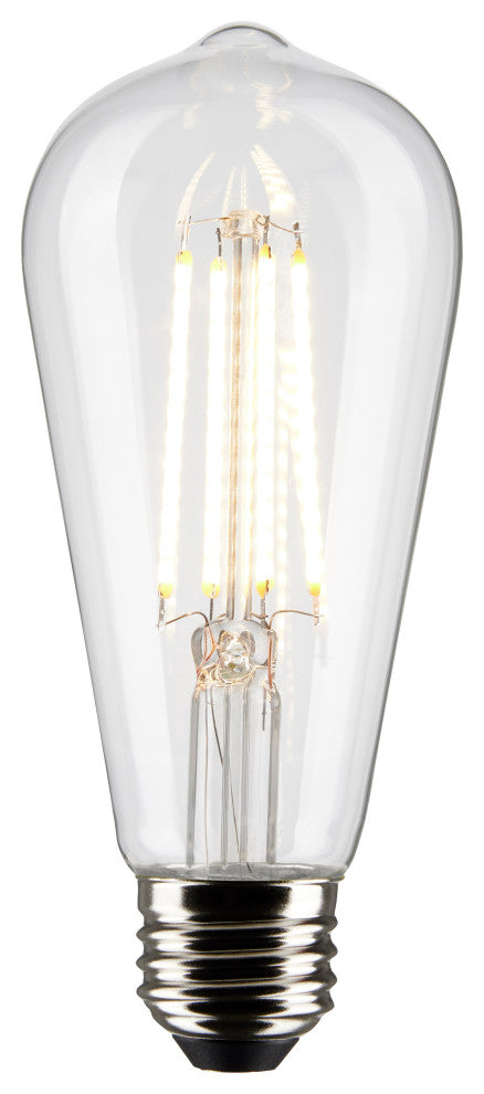 8W ST19 LED, Clear: Medium Base, 2700K, 800 Lumens, 2-Pack