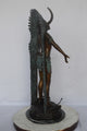 Indian with Plume bronze statue - Size: 22"L x 14"W x 38"H.