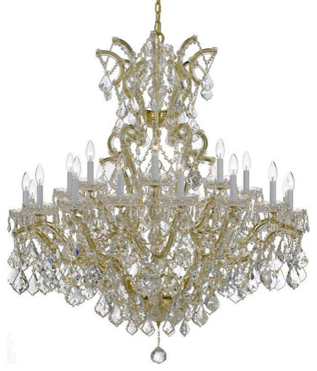 Crystorama Maria Theresa 25 Lt Spectra Crystal Gold Chandelier