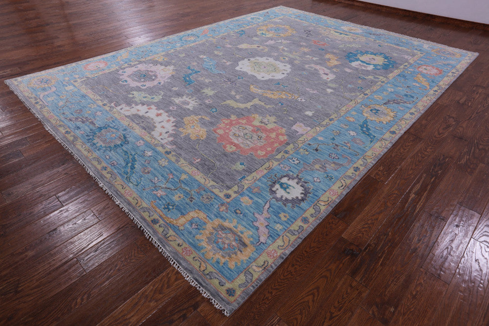 Turkish Oushak Handmade Wool Rug 10' 4" X 14' 1" - Q13313