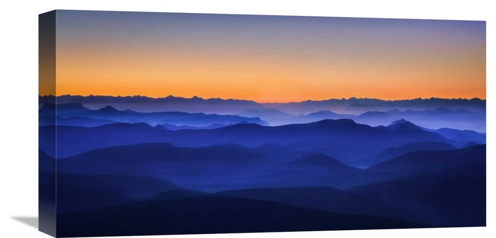 "Misty Mountains" Stretched Canvas Giclee by David Bouscarle, 22x11"