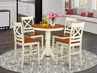 5 Pc Pub Table Set -Pub Table And 4 Counter Height Chairs