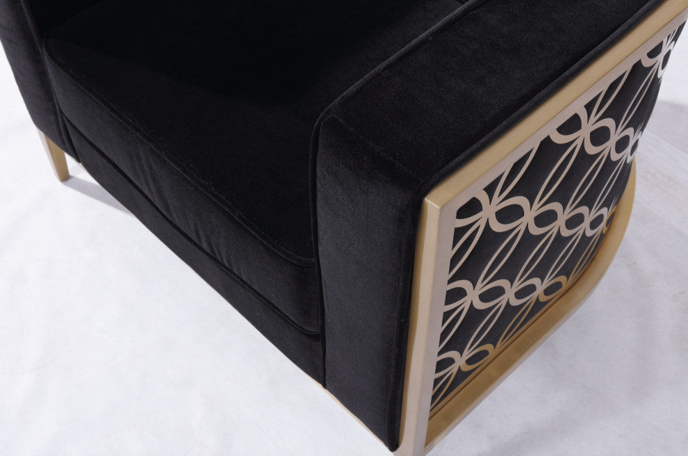Veera Black and Gold Accent Chair