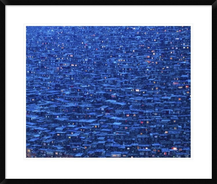 "Dwelling" Framed Digital Print by Shu-Guang Yang, 32x28"