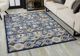 Calla Aztec Indoor/Outdoor Rug, Grey/Blue, 2'2 X 4'