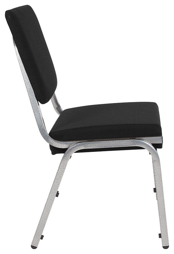 Black Antimicrobial Fabric Bariatric Chair With Panel Back and Silver Vein Frame
