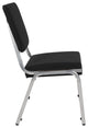 Black Antimicrobial Fabric Bariatric Chair With Panel Back and Silver Vein Frame