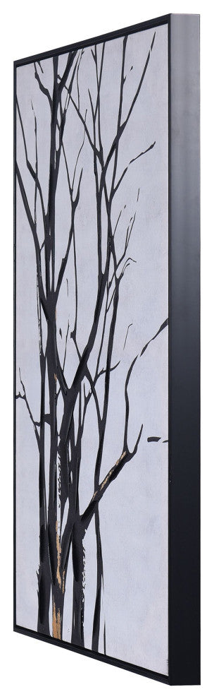 Tree Study II Hand Embellished Framed Canvas Art, 24"Wx35"H2"D