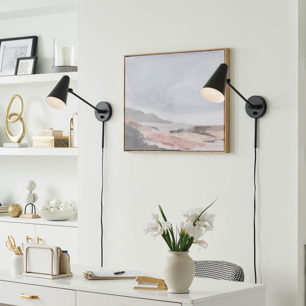 Sylvia 1 Light Wall Sconce, Black
