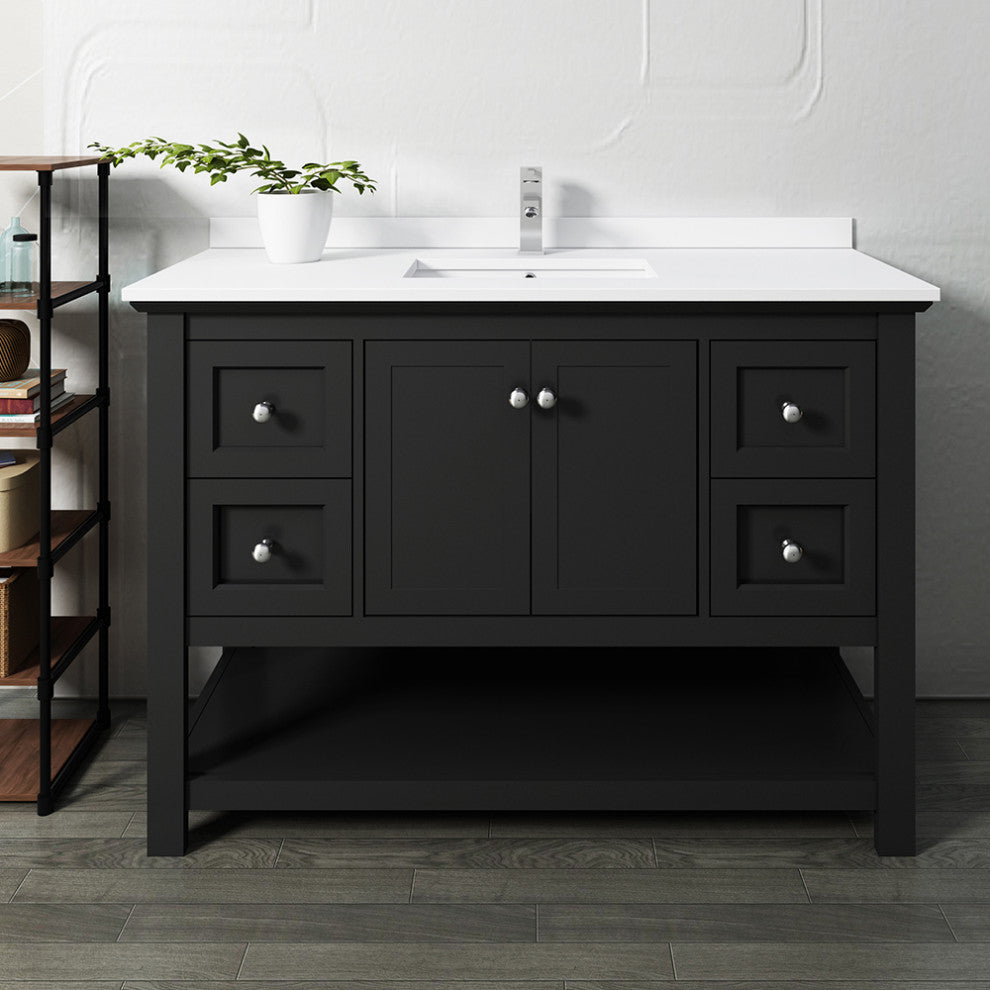 Fresca Manchester 48" Black Cabinet With Top and Sink