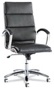 Contemporary Office Chair, Waterfall Seat With Ribbed Back & Padded Arms, Black