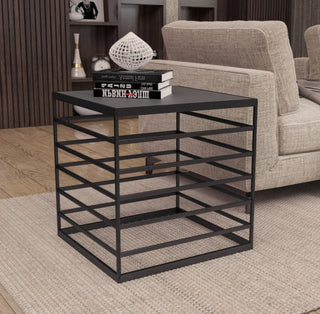 Modrest Malvo Modern Black + Glass End Table