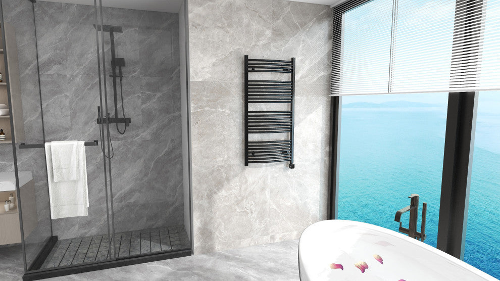 HEATGENE Smart Towel Warmer With Timer and Temperature Control, Matt Black