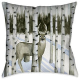 Laural Home Deer, Snowfall I 18" X 18" Indoor Decorative Pillow