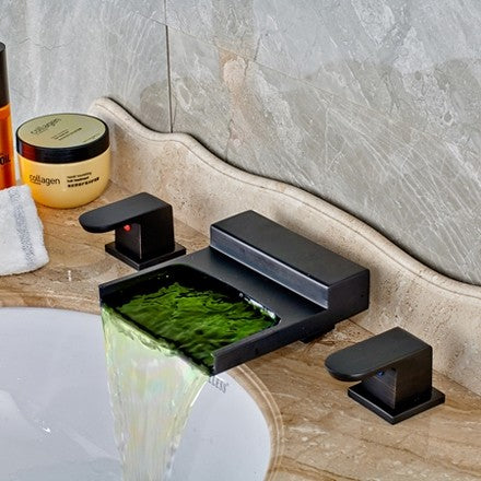 Ottawa Waterfall LED Bathroom Sink Faucet In Oil Rubbed Bronze Finish