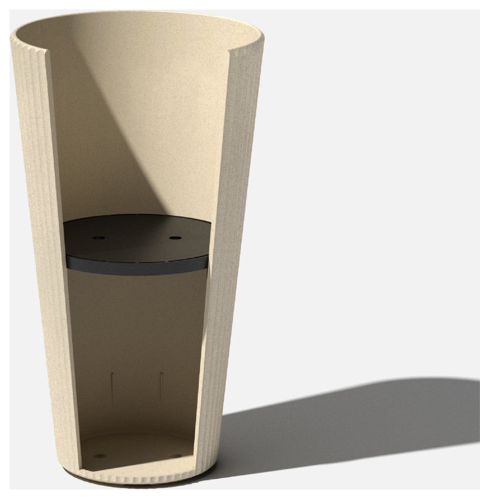 Veradek Demi Series Tall 26" Planter, Sand, 2 Pack