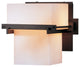 Kakomi Tall 1 Light Sconce, Dark Smoke Finish, Opal Glass