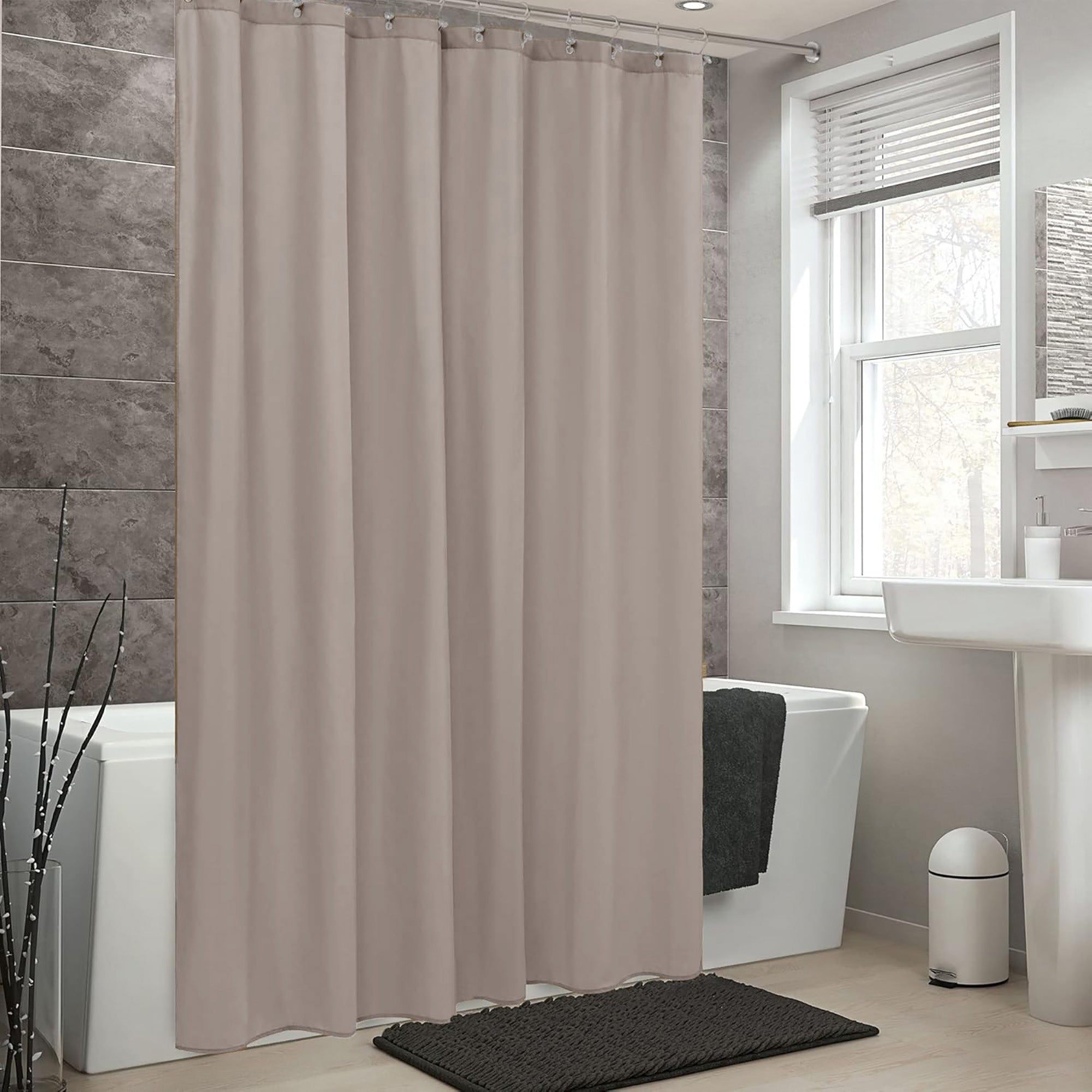 Extra Long Shower Curtain Liner Plastic 71W x 79H, Taupe
