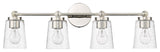 4 Light 30.5 in. Polished Nickel Vanity Light