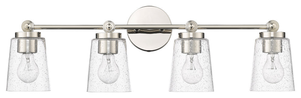 4 Light 30.5 in. Polished Nickel Vanity Light