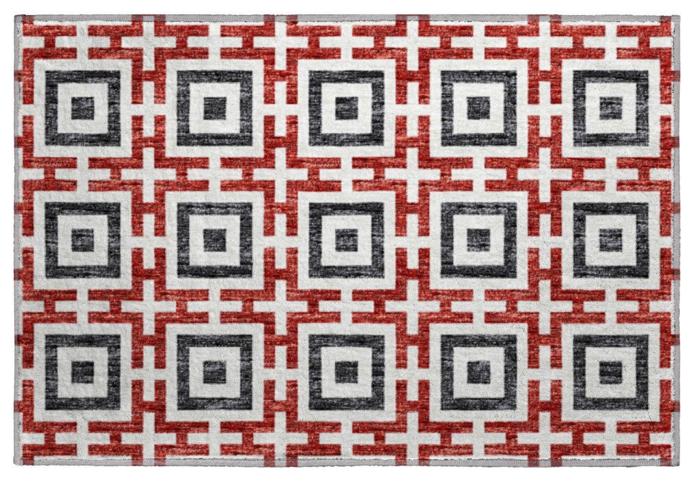 Addison Premium Washable Mayfield AMF139 Red 1'8" x 2'6" Rug