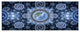 Clear Blue Psychedelic Relaxing Art, Abstract Canvas Print, 70"x28", 6 Panels