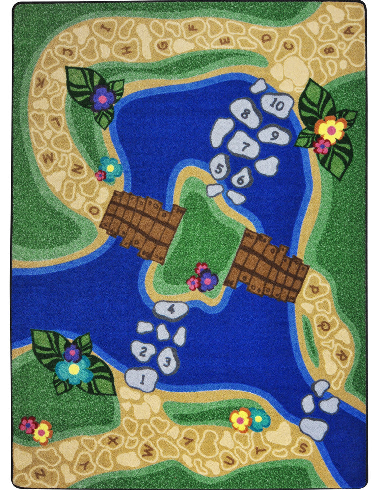 Kid Essentials Rug, Alphabet Trail, 5'4"x7'8"